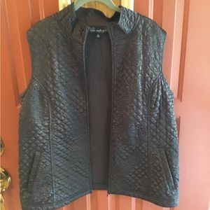 Susan Graver Black Quilted Vest XL